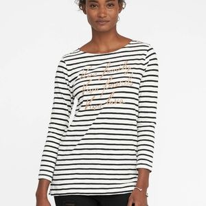 Old Navy Striped Glittery Graphic Tee long sleeved